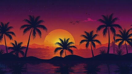 Naklejka premium Lightning Highlights a Tropical Wonderland 