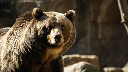 Fototapeta premium Grizzly bear in the autumn forest