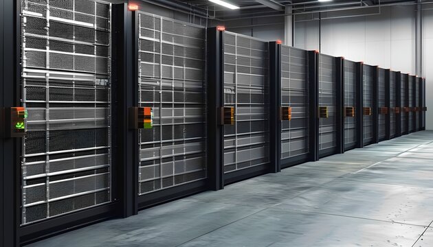 Data storage solution implementation modern warehouse industrial infrastructure controlled environment wide angle technology advancements for efficiency