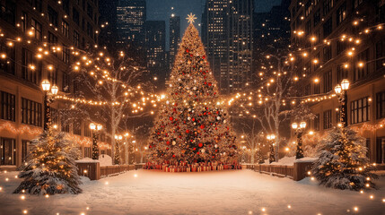 Cityscape Christmas Eve