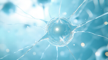 Neuron Cell in Blue Background