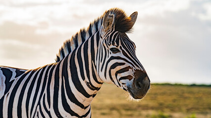 Fototapeta premium Closeup portrait of a zebra, Addo Elephant National Park, South Africa