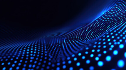 Abstract Blue Dots Wave Background