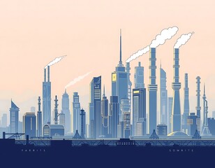 Obraz premium city skyline in the city