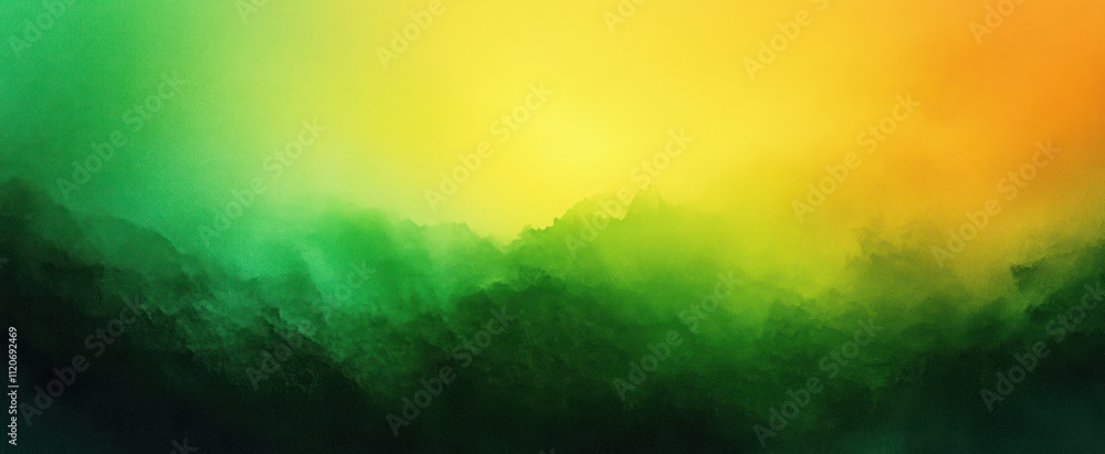 Poster green yellow gradient abstract background with soft glow and texture