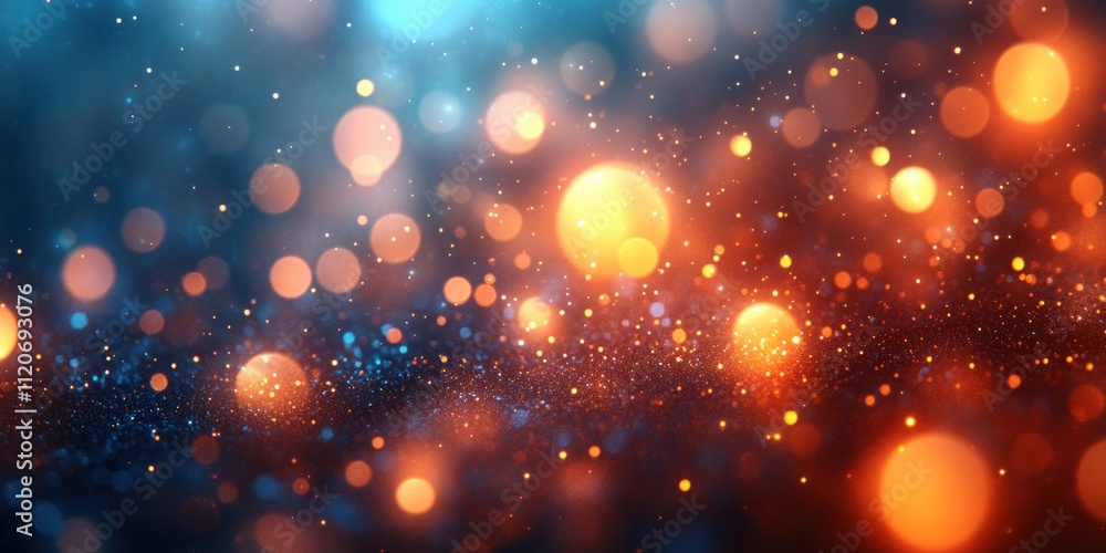 Poster Warm Abstract Blurred Light Orbs Soft Background Texture Gradient Composition