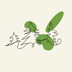 branch with green leaves vector