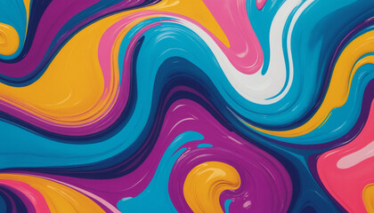 Abstract colorful fluid liquid paint background swirls