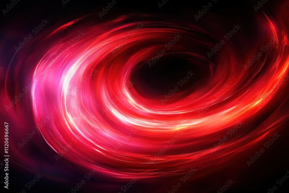 Poster red light trails abstract art in dark background with speed and motion