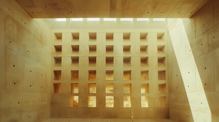 Fototapeta premium Clerestory Roof: A roof with windows set high on the walls, offering abundant natural light without compromising privacy, creating a bright and airy space indoors. 
