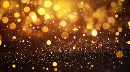 Sparkling background with Happy New Year text and festive elements 