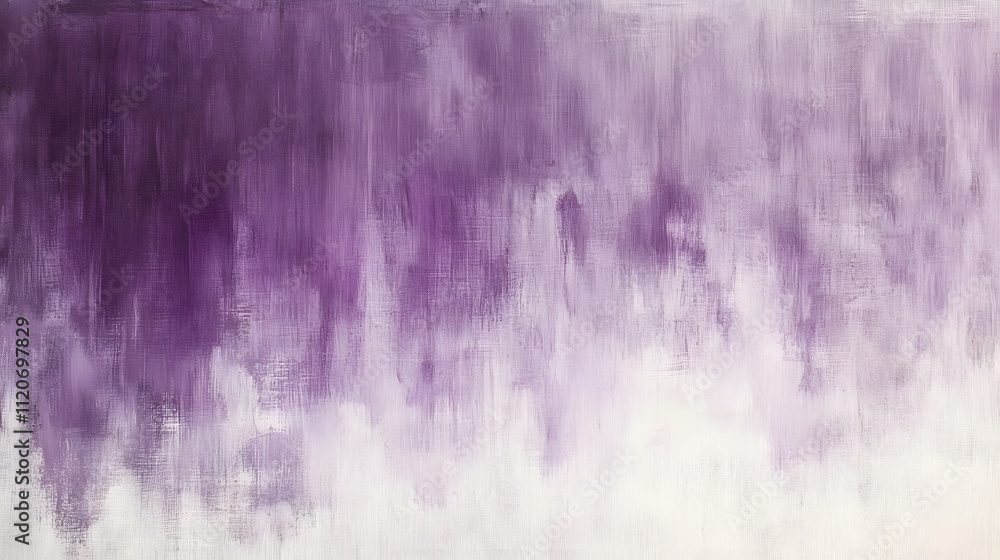 Poster abstract painting with a purple to white gradient. brushstrokes create texture and depth. perfect fo