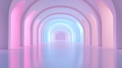 Neon-Lit Futuristic Corridor