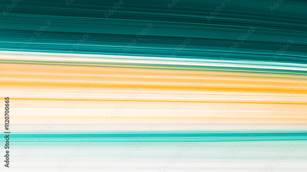 Poster abstract background with teal, yellow, and white horizontal lines. smooth gradient transitions creat