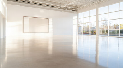 Fototapeta premium Modern Art Gallery with Large Windows