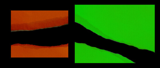 Torn rip paper texture on black background