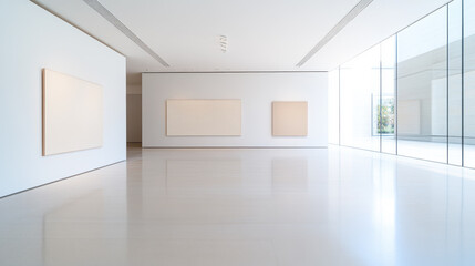 Obraz premium Modern Art Gallery with Minimalist Design