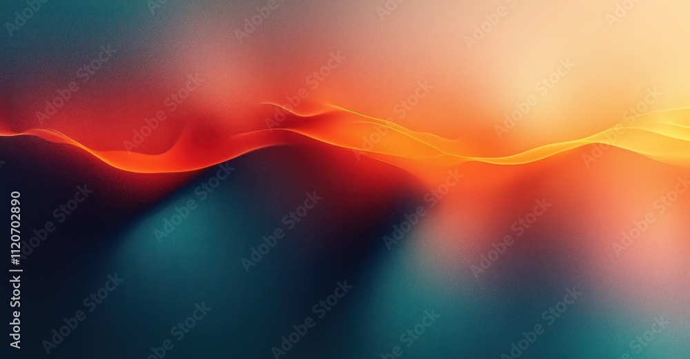 Poster teal orange abstract gradient background with smooth lighting and color contrast