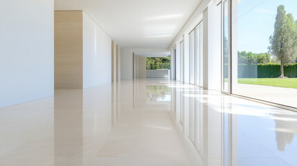 Obraz premium Modern Corridor with Reflective Floor