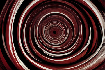 A red and white swirl with a black center