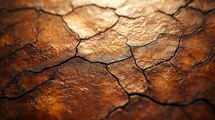 Fototapeta premium Close-up of cracked, dry, brown earth texture. (1)