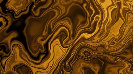 Abstract Liquid Gold Marble Texture Background with Swirling Patterns