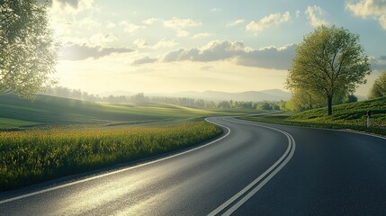 Fototapeta premium picturesque road with no cars