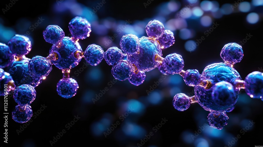 Poster glucagon-like peptide 1 molecular structure 3d rendering hyper-realistic design diabetes management