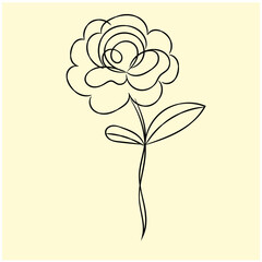Hand drawn flat design simple flower outline