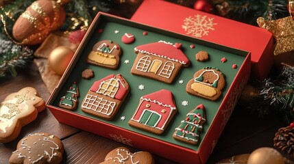 Christmas Gingerbread House Cookie Gift Set