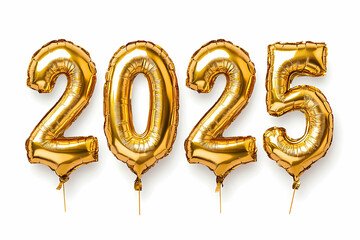 2025 Gold Balloons Illustration