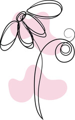 Fototapeta premium Hand drawn flat design simple flower outline