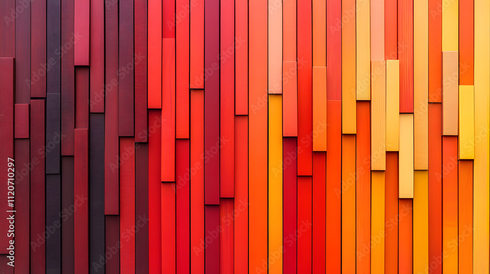 Poster abstract background of colorful vertical rectangular shapes. gradient of red, orange and yellow colo