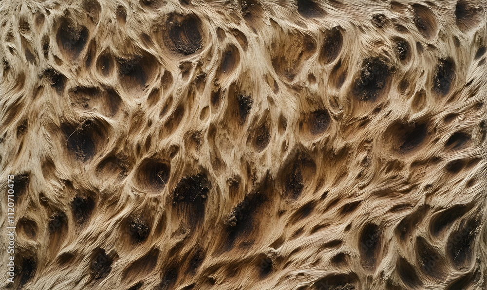 Poster abstract texture resembling wood with organic patterns and deep recesses.
