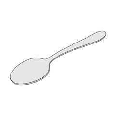kids drawing spoon cartoon isolated
