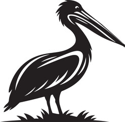 Pelican silhouette vector illustration
