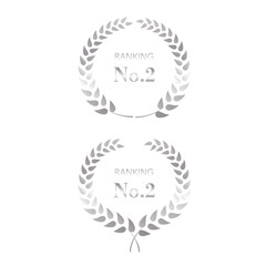 No.2の月桂樹の冠風ランキングフレームベクターセット