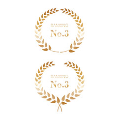 No.3の月桂樹の冠風ランキングフレームベクターセット