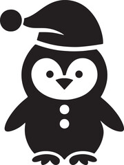 Christmas-style penguin vector illustration, Cute penguin