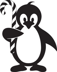 Christmas-style penguin vector illustration, Cute penguin