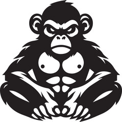Obraz premium Angry Monkey vector, Angry Monkey silhouette vector art