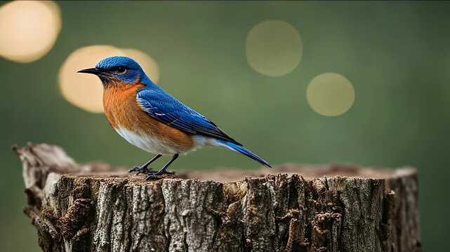 bluebird stump bird tree nature blue wild wildlife songbird avian feather wing fauna animal forest