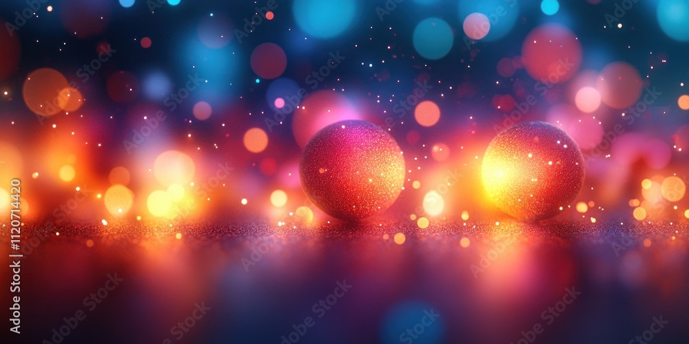 Poster abstract blurred light orbs warm color gradient background with grainy texture and soft lighting
