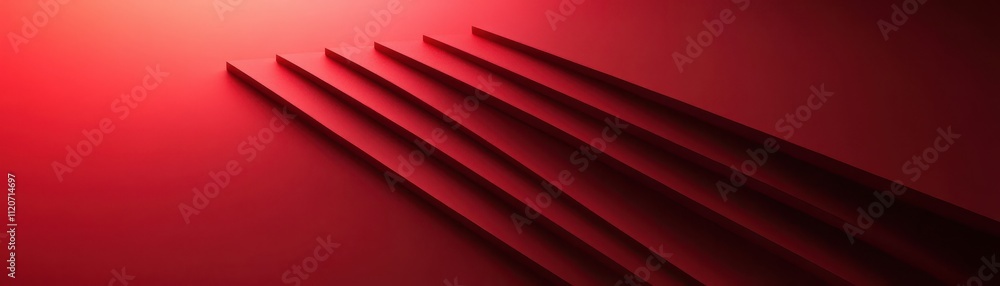 Poster abstract red steps ascending design