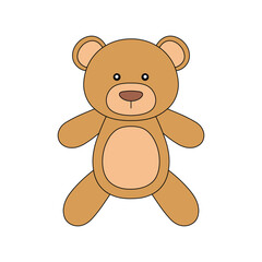 kids drawing bear doll cartoon isolated