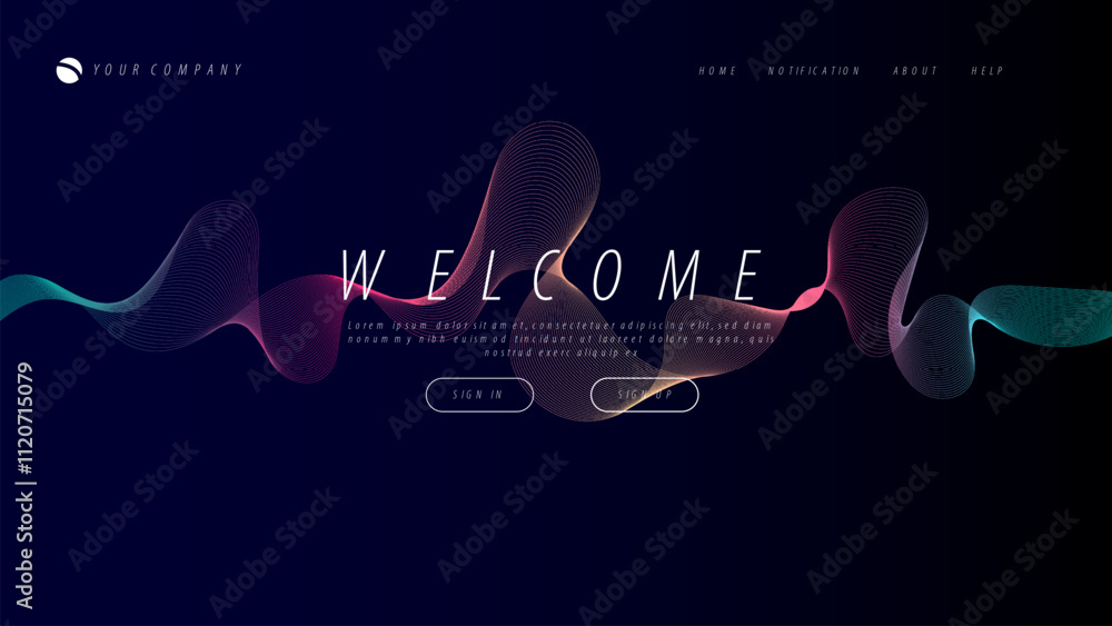 Wall mural abstract background for your landing page design. minimal background for website designs