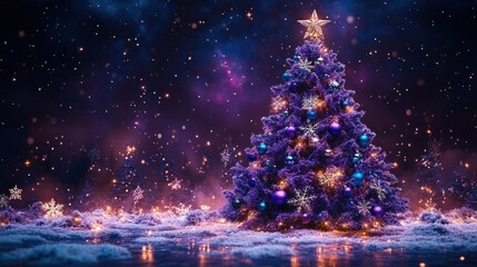 Naklejka premium christmas tree and gifts