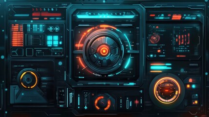 Futuristic Technology Interface Panel