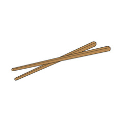wooden chopsticks isolated on white