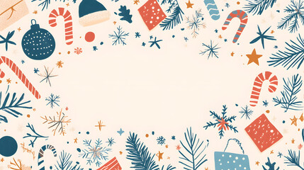 Luxurious Christmas new year card and Holiday Promotion Banner with Elegant Ornaments, for Tags, Posters, and Banners with Space for Text